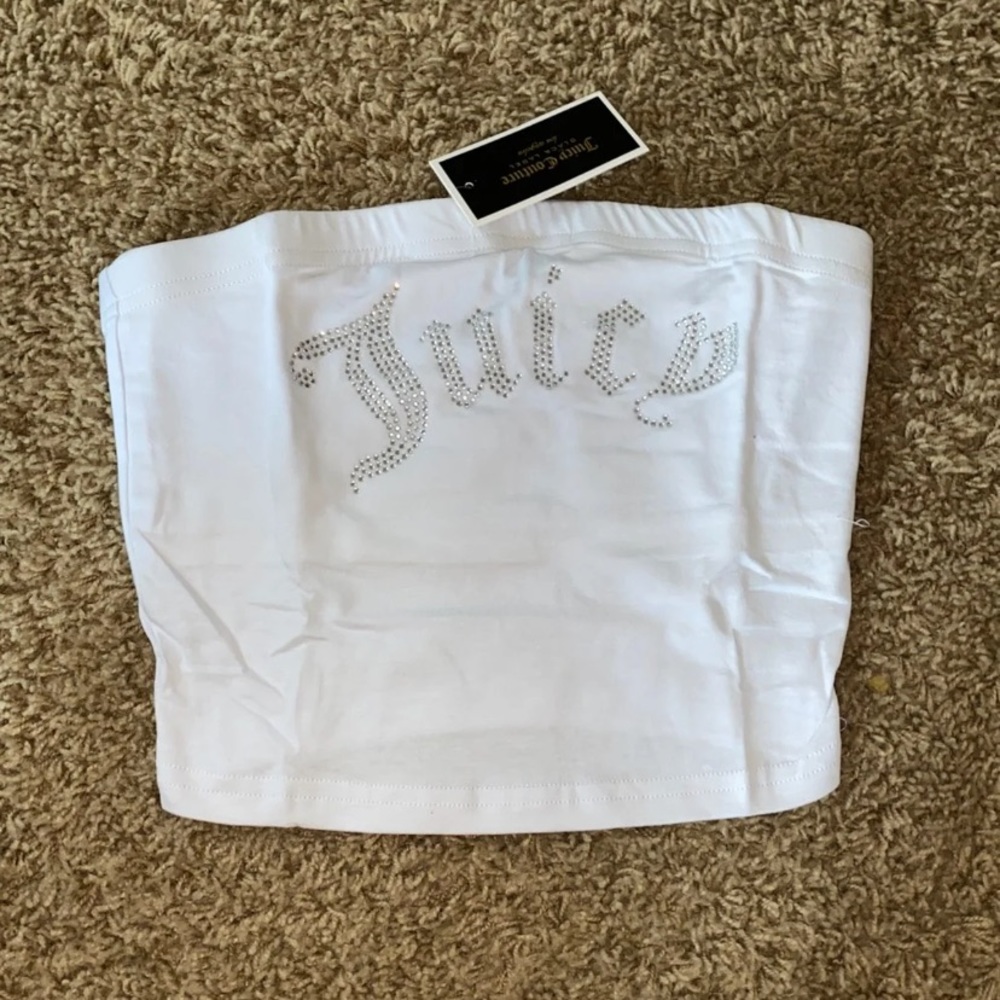 Juicy couture white bandeau shirt